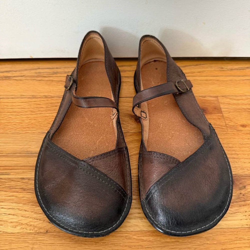 Gea Soles Yrsa Mary Jane Flats Brown Leather Best Fits ~37/38